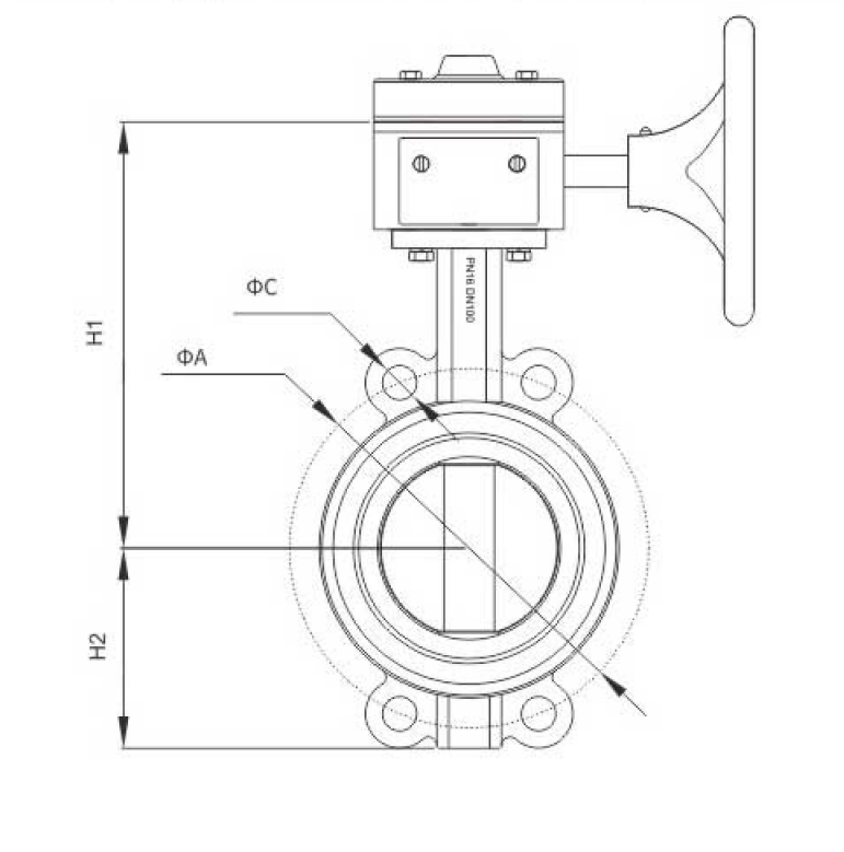 蝸(wo)輪消防(fang)信号對(duì)夾蝶閥(fa)(圖1)