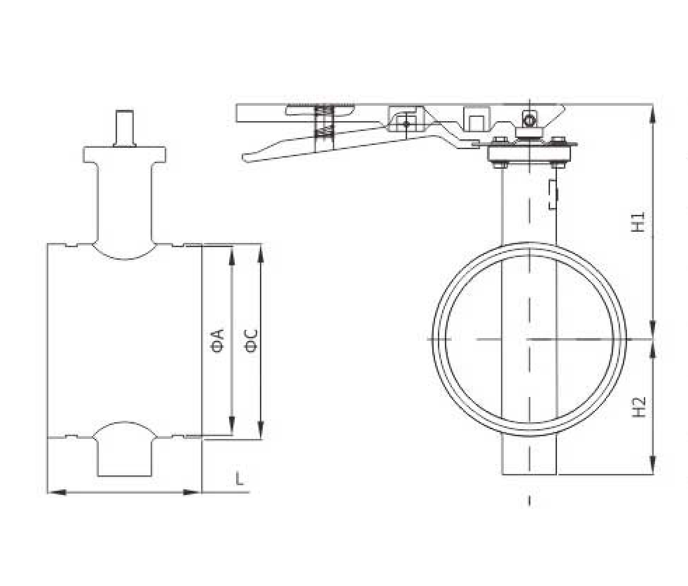 手柄(bing)消防溝槽蝶(dié)閥(圖1)